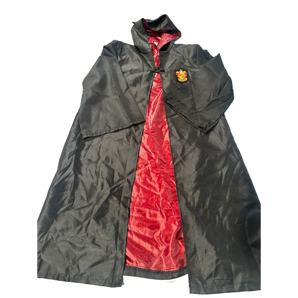 Harry Potter Gryffindor Hooded Cloak Costume Robe Black/Red Adult Medium